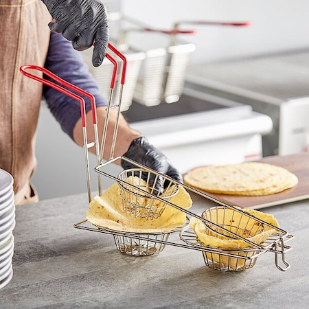 8in Tortilla Double Taco Cup Fry Basket